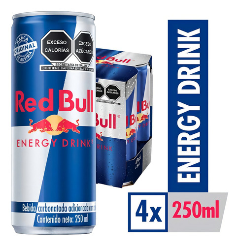 Bebida Energética Red Bull 4 Pack 250ml