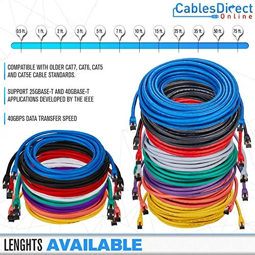Cables Direct Online Cat8, Conector Sftp Ethernet C, 0,5 Pie