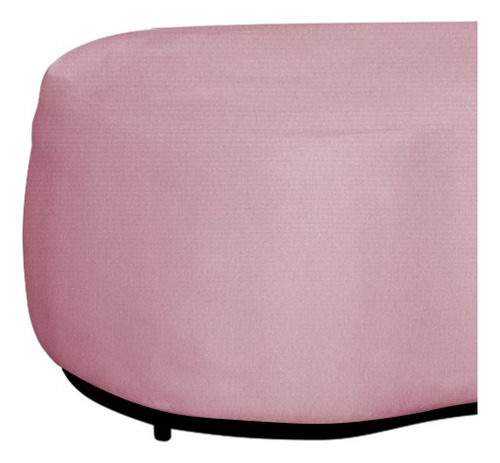 Puff Decorativo Beatriz Orgânico Crm Veludo Azul Marinho Cor Suede Rosa