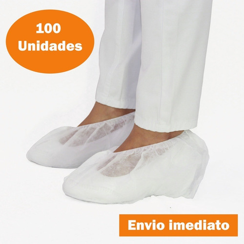 Imagem 2 de 4 de Pro Pé Tnt Descartavel Branco Pct C/ 100 Unidades Sapatilha
