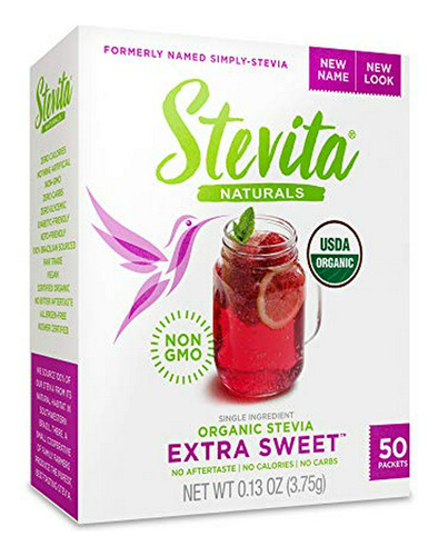 Stevita Simply Stevia Powder - 50 Paquetes - Stevia Puro,