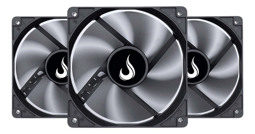 Kit 3 Cooler Fan Rise Mode 120mm 12v Preto - Rm-bk-01-fb