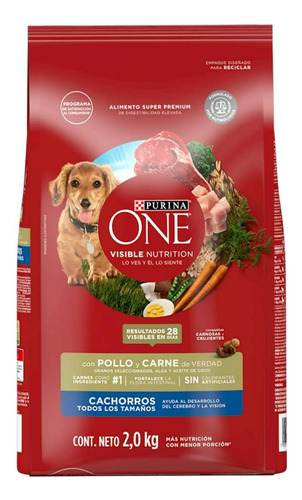 Alimento Para Perro Purina One Cachorro Pollo Y Carne 2 Kg