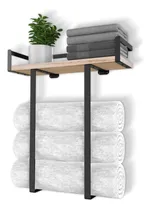 Comprar Soporte De Toallas De Pared Con Estante De Madera, Modelo Xs