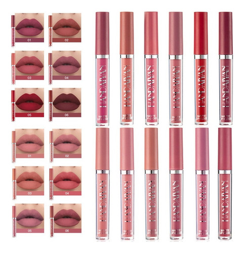 * Conjunto Cosmético Labial Fosco De Batom De Longa Duração
