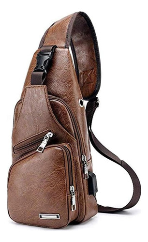 Bolso Bandolera Para Hombre, Mochila De Cuero De Negocios, B