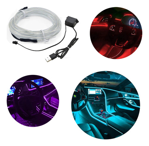 Wire Hilo 3m Luminoso Usb Luz Neon Dj Cable Tron Led Tira 