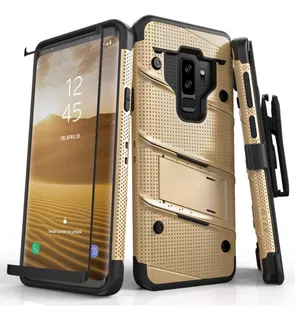 Funda Zizo/protector Vidrio Templado Galaxy S9+/dorado