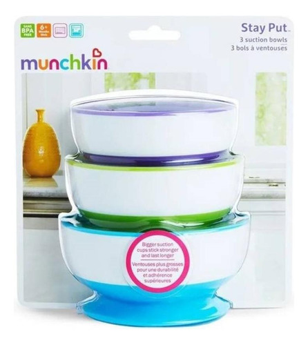 Set De 3 Bowls Antideslizantes Stay Put Munchkin