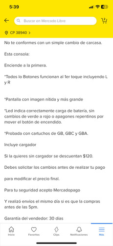 Game Boy Advance Color Rojo Rojo (Usado)