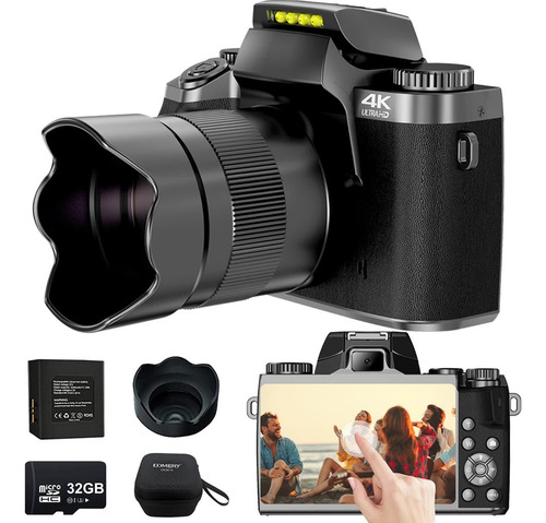 Cámara De Vídeo Digital Slr Dsl, Videocámara 4k Hd De 64mp