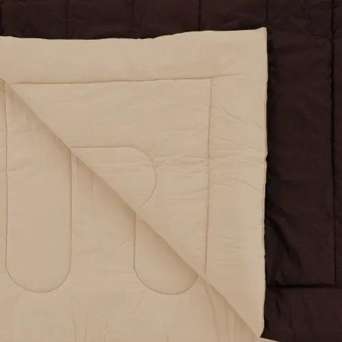Acolchado De 2 1/2pl. Reversible Directo De Fabrica Color Chocolate/natural