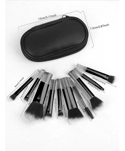 Xd Conjunto De 10 Mini Pincéis De Maquiagem