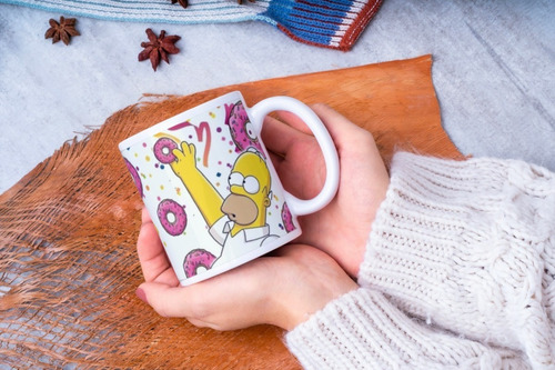 Taza Café Los Simpson Homero Colorido Animado Comedia 11 Oz