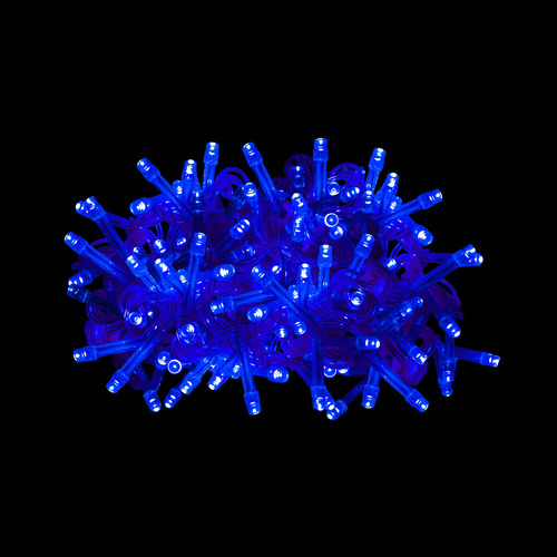 Serie Navideña 300 Led Luz Azul Cable Azul 13 Mts 6 Pzas