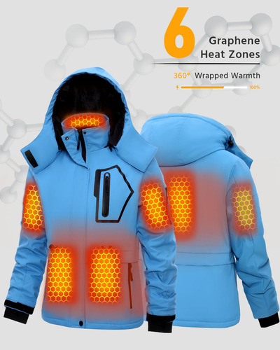 Jaqueta Aquecida Wulcea Waterproof Ski Snow Para Mulheres 20