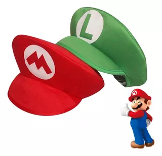 2 Gorros Super Mario Bros Luigi Y Mario Sombrero Cosplay