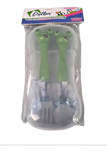 Cubiertos Set Infantil 2 Piezas + Porta Cubiertos (24juegos)