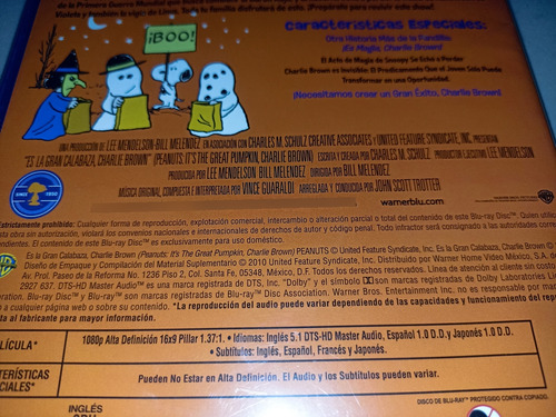 Bluray Charlie Brown It S The Great Pumpkin / Gran Calabaza (Usado)