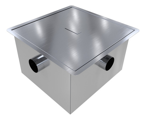 Caixa De Gordura Em Aço Inox Com Cesto Coletor De Resíduos