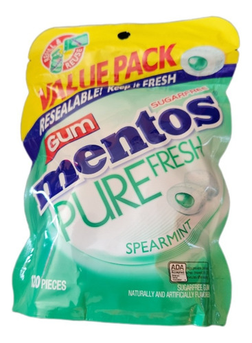 Mentos Gum Pure Fresh Gum Spermint With Green Tea Extract