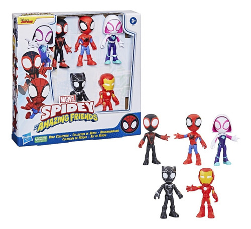 Muñeco Spidey Y Sus Amigos 5 Figuras Marvel Disney 10 Cm