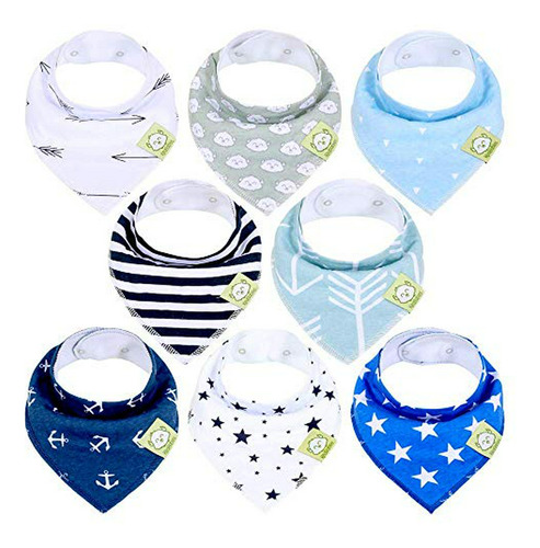 Baberos Bandana Bebé Orgánicos (pack 8)