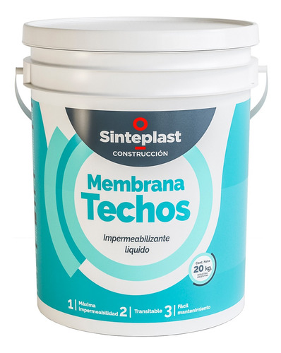 Membrana Liquida Techos 5 Kg Impermeabilizante Sinteplast