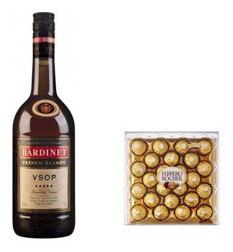 Brandy Cognac Bardinet Vsop Frances + Ferrero Rocher X24