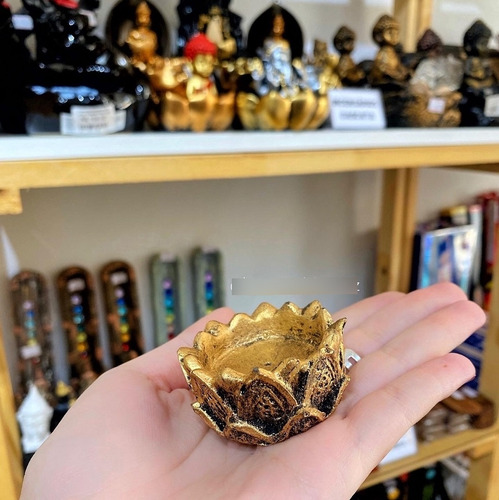 Combo Estátua De Ganesha + Pedras Dos Chakras +castiçal Kit Cor Dourado