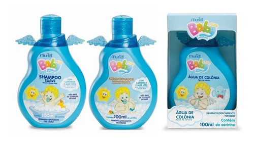 Imagem 1 de 5 de Kit Baby Menino Shampoo+ Cond+ Água De Colônia 100ml Muriel