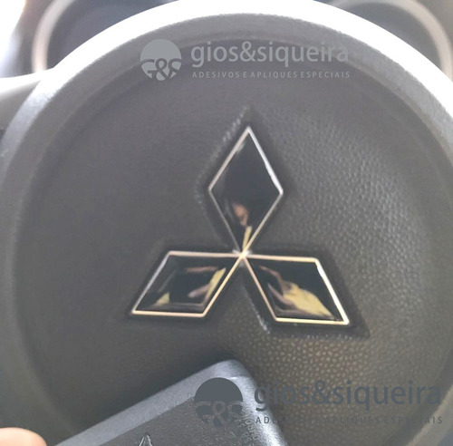 Imagem 2 de 2 de Combo Apliques Preto Lancer E Asx Emblemas Mit