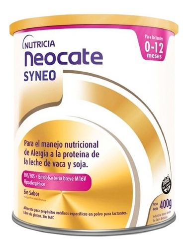 Imagen 1 de 1 de Leche de fórmula en polvo Nutricia Neocate Syneo en lata de 400g - 0 a 12 meses