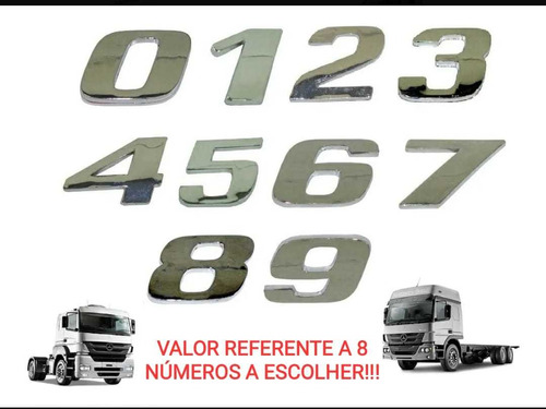 Emblema Cromado Mb Axor/atego/accelo/adapt 8 Num. Escolher