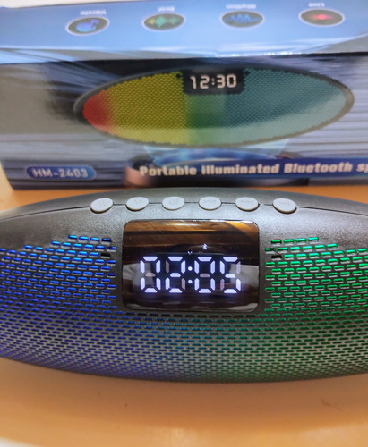Regalo Día Del Padre Parlante Portátil Bluetooth Despertador Negro