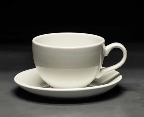 Taza C/ Plato De Café Con Leche X 6 Unid Blanco Steelite 