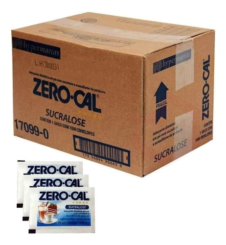 Adoçante Zero Cal Em Pó Sucralose Cx Com 1000 Envelopes