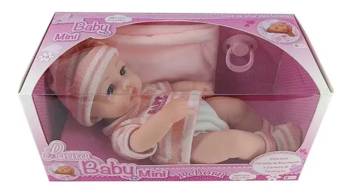 Boneca - Bebê Reborn - Laura Baby - Mini Lauren - Vinil - Asgard