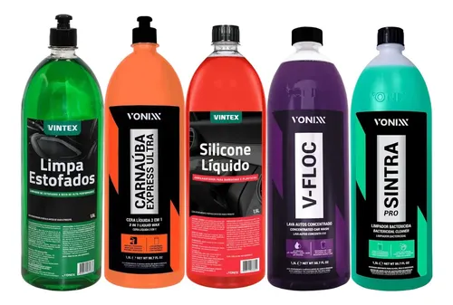 Kit Limpeza Vonixx Sintra V-floc Silicone Carnauba 1,5l | Frete grátis