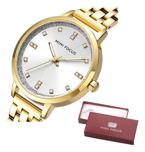 Reloj Mini Focus 0047l De Cuarzo Luminoso Con Diamantes