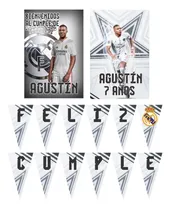 Comprar Real Madrid Kit Deco Cumpleaños 2 Carteles Y Banderin Mbappe