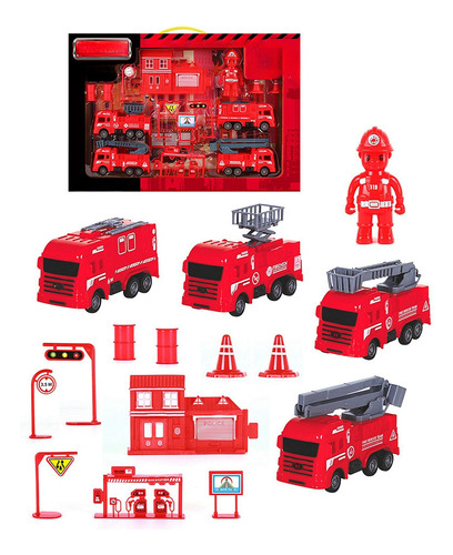 Set De Juego I Kids Fire Trucks Para Niños, Pull Back Cars K