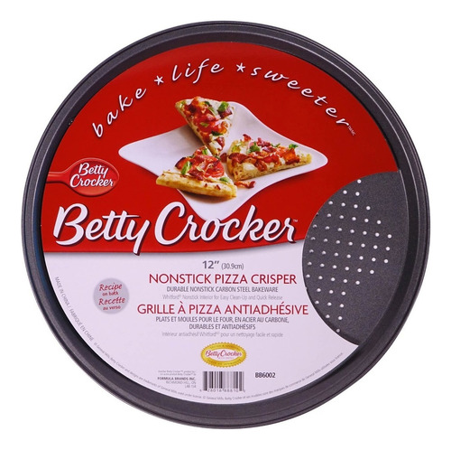 Molde Acero Pizza Hornear Cocinar Betty Crocker Color Gris