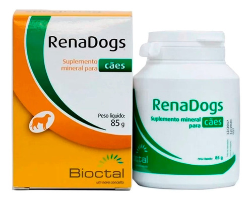 Suplemento Tratamento Renal Renadogs Para Cães Bioctal  85g