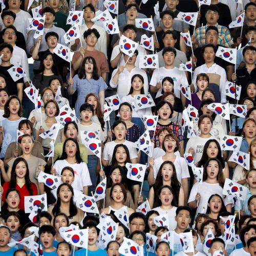 Mini Banderas Anley , Con Vara, Por 12 Unidades De Korea