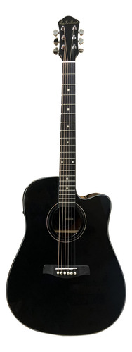 La Sevillana Tx-200ceq Blk Guitarra Electroacústica Texana Color Negro Orientación de la mano Diestro