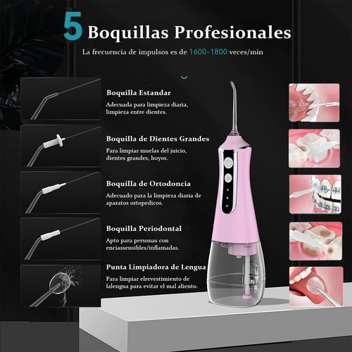 Irrigadores Bucales Flosser De Agua Portátil Y Recargable