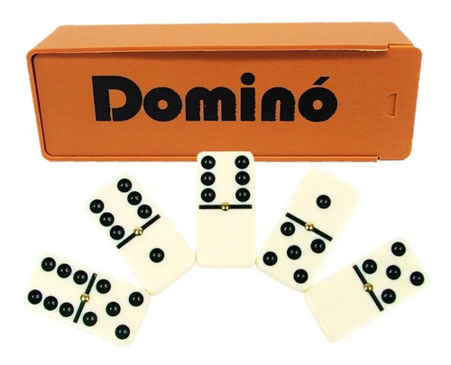 Juego Domino Caja Plastica Fichas Blanca