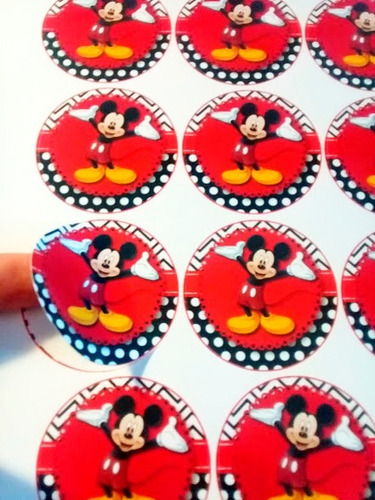 15 Stickers Troquelados Etiquetas Mickey  Personalizados