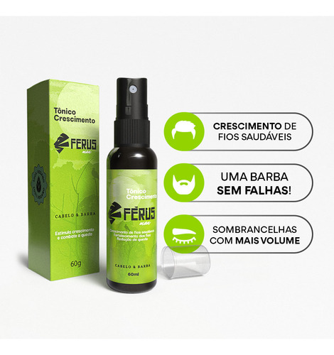 Acelerador De Crescimento Cabelo, Barba E Sobrancelha Férus